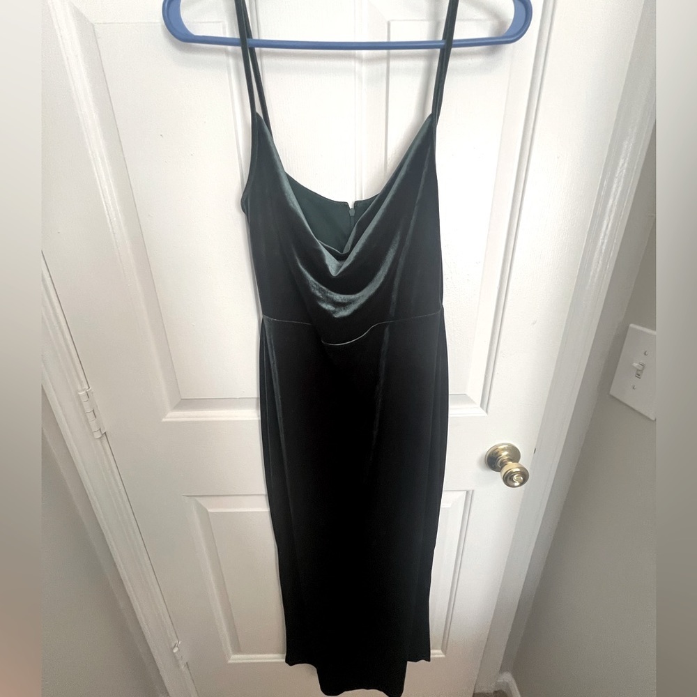 Taylor emerald green velvet dress